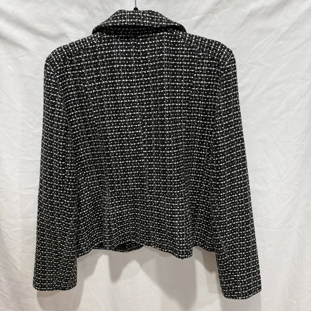 Tweed Boucle‎ Blazer Business Office Career Workwear 14 Jacket Ann Taylor Formal
